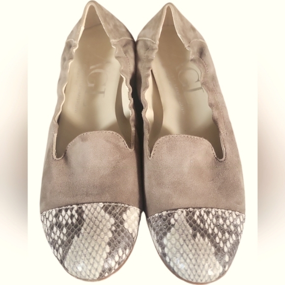 Agl Shoes - AGL Attilio Giusti Leombruni Snake Embossed Print Made in Italy Flats Sz 38